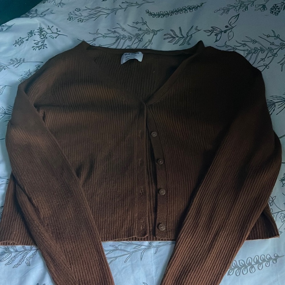 Brown Button Up Sweater